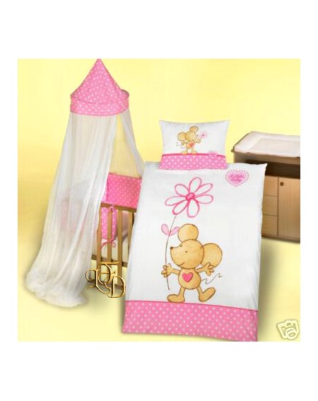 Baby Set Lettino Lillebi + Baldacchino E Paracolpi