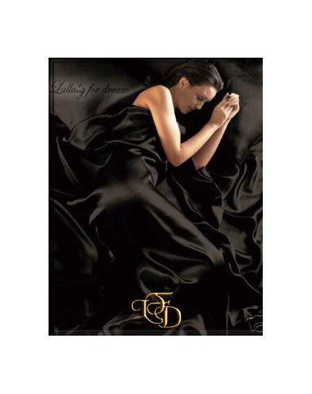 HOUSSE DE COUETTE,PARURE DE DRAP SATIN noir 6pièc SEXY