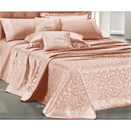 Super King Size BedSpread in Jacquard " IRIS " Pink