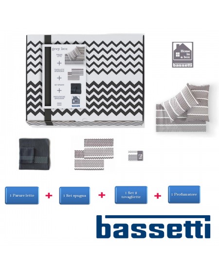 HOME in a BOX 8 pcs gris Bassetti