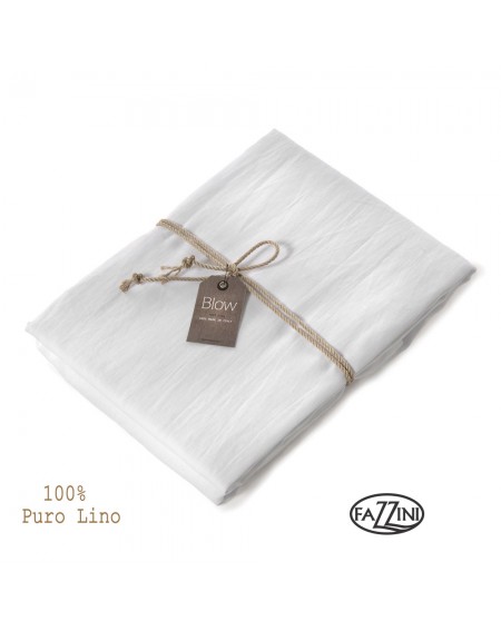 Drap dessus de lit de lin blanc SOFFIO Fazzini