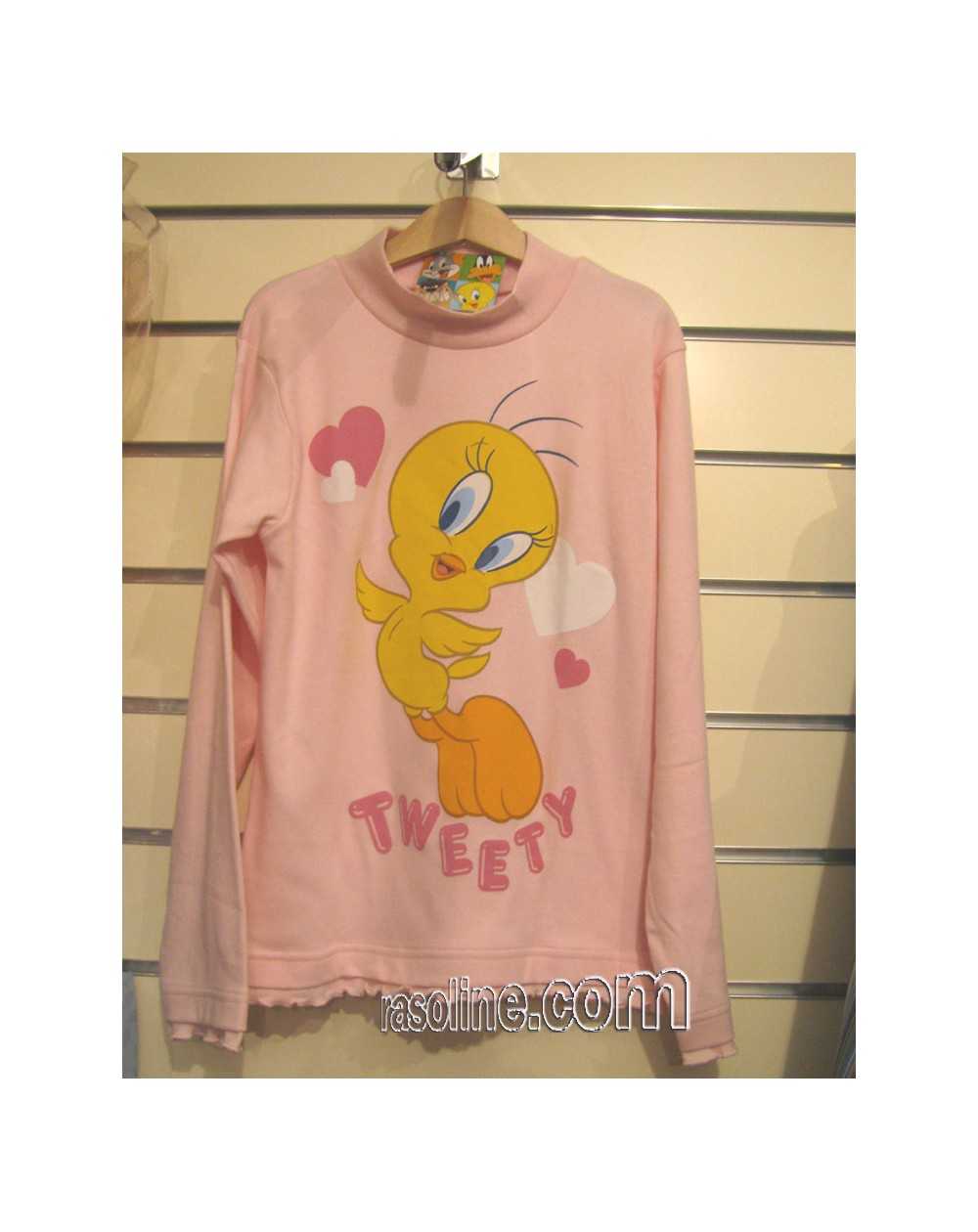 LUPETTO MAGLIA BIMBA TWEETY COLORE ROSA BASSETTI