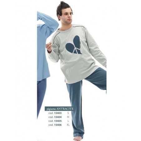 Pigiama Lungo Tuta Grigio Uomo Sweet Years Caleffi Taglie M L Xl