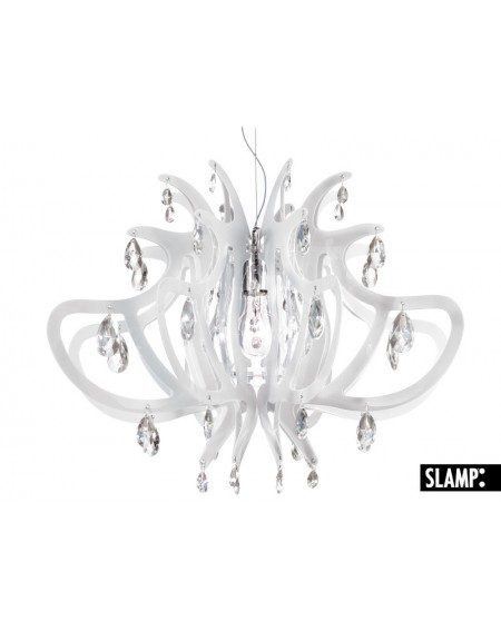 Lampe a suspension Lillibet Slamp Blanc avec 56 cristaux