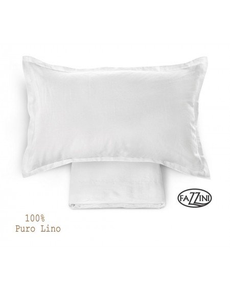 PARURE DE DRAP de lin blanc SOFFIO Fazzini