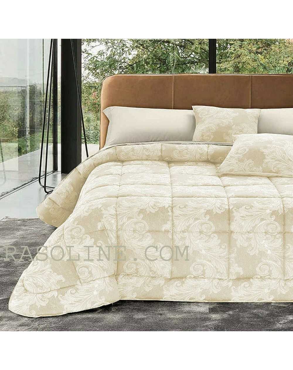 Goose Down Quilt CORA Ivory Jacquard Duvet