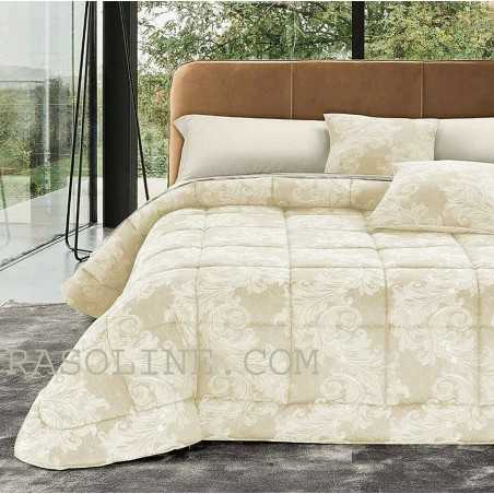 Goose Down Quilt CORA Ivory Jacquard Duvet