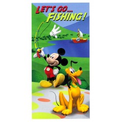 DRAP DE BAIN DISNEY MICKEY MOUSE LET'S GO FISHING