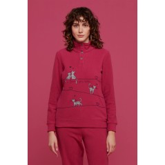 Pyjama-Tsuit Femme Chatons très Chauds en Micropile