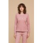 Pigiama Donna in Caldo Cotone Punto Milano Rosa Noidinotte