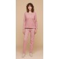 Pigiama Donna in Caldo Cotone Punto Milano Rosa Noidinotte