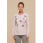 Pyjama Femme en Coton Chaud Coeurs Rose Noidinotte