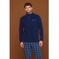 Pigiama Uomo in Caldissimo Micropile Blu con Pantalone Scozzese Noidinotte