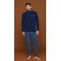 Pigiama Uomo in Caldissimo Micropile Blu con Pantalone Scozzese Noidinotte