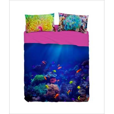 Juego de Sabanas / Cubre cama 130 cm CORAL REEF BASSETTI