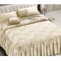 Quilt Beadspread bed-cover in satin Jacquard Giada Ivory