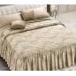 Quilt Beadspread bed-cover in satin Jacquard Giada Taupe