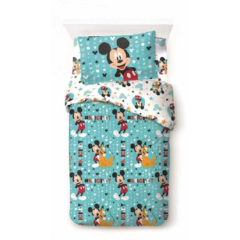 Ensemble housse de couette simple en pur coton MICKEY Disney