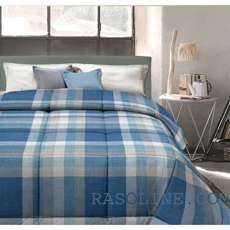 Winter Quilt Single Tartan Blue