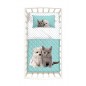 Gesteppte Tagesdecke mit Netschen fur Kinderbett Pets By Mirna Blau