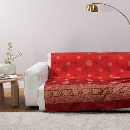 Telo Arredo Copridivano Copriletto Pallavicino Rosso 180x270cm Granfoulard Bassetti